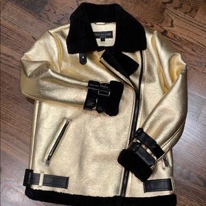 Gold black jacket fabulous furs size XS like new